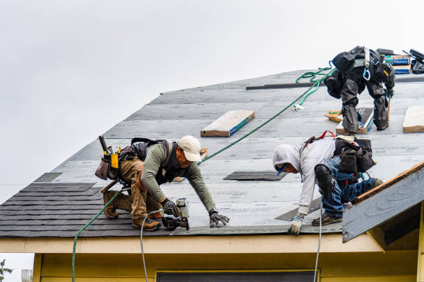 Professional Gutter Installation technician working in Grampian, PA